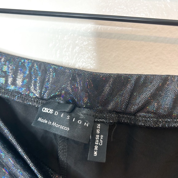 ASOS Design Holographic Pants High Rise Festival Party Pants Plus Size 26 - Picture 8 of 10